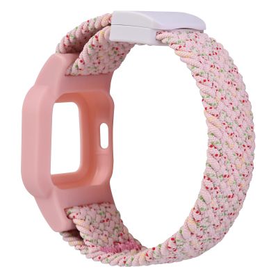 C2D JOY Nylon Braided Strap Compatible with Garmin Vivofit Jr. 3 Bands Watch Sport Clasp Wristband - Starlight Pink