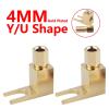 WUZDPRCJ 20pcs 4mm Banana Plug Socket Gold Plated Audio Speaker Adaptor Y-Type U-Shape Connector view 3