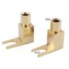 WUZDPRCJ 20pcs 4mm Banana Plug Socket Gold Plated Audio Speaker Adaptor Y-Type U-Shape Connector view 4