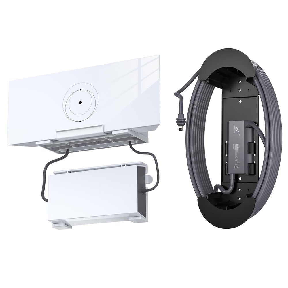 XLTTYWL Starlink V3 Mount, Starlinks Gen 3 Router Wall Mount with Starlink Power Supply, Star Link Cable Caddy Mounting Kit for StarlinkS V3 Standard Dishy