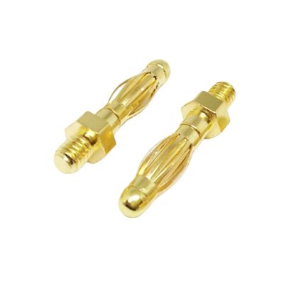 WUZDPRCJ 10pcs Copper Thread 4mm Banana Plug for Panel Mount M4 Bolt Fitted Uninsulated Plugs Adaptor Connector Length 25.5mm