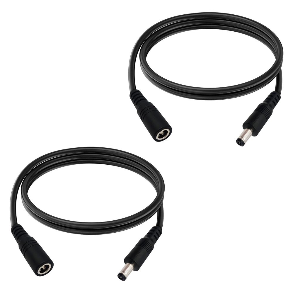 3.3FT DC Power Extension Cable 5.5mmx2.1mm 18AWG Male to Female 12V Extension Cable for CCTV Surveillance Camera Router LED Light Ba 2pcs