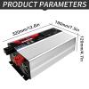 Pure Sine Wave Power Inverter DC12V/24V to AC120V/220V with 2 AC Outlets,with Remote Control 6 USB and LED Display 1000W 1500W 2000W 3000W,for Truck RV and Emergency,12Vto110V-1500W (Color : 12Vto110 view 2