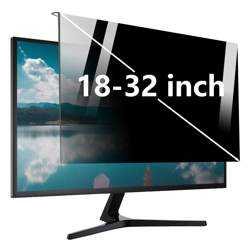 18-32 Inch Computer Monitor Privacy Filter, Hanging Privacy Screen Protector, Removable Acrylic Anti-Spy Cover,23/24in 540x340mm