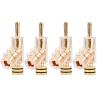 4Pcs 24K Gold Plated Lockable Speaker Cable Banana Connector Banana Plug (Color : Black 4PCS) view 2