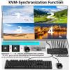 4K HDMI Multiviewer 4X1 with KVM PIP,4HDMI/4PC in 1 Out Seamless Switch 1 2 3 4 Screen Supports 4K30Hz Input and 4K60Hz ouput KVM(Keyboard&Mouse Control Computer) IR RS232 8Modes 11 21 31 41 etc view 4