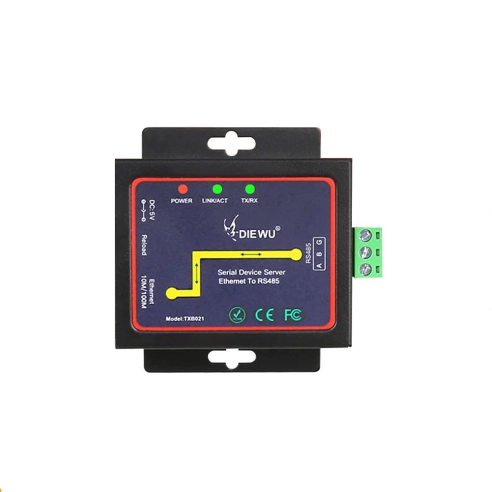 QWJWIYKUZ Industrial Serial Device Server RS485 to Ethernet TCP/IP LAN Converter 485 to RJ45 Adapter