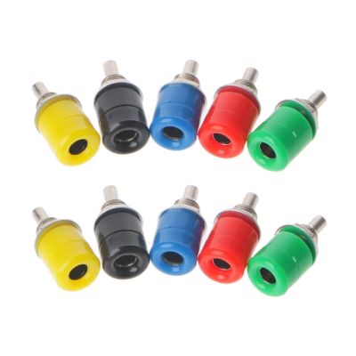 10 Pcs 5 Color 4mm Female Banana Plug Socket Connector Binding Post o Termin