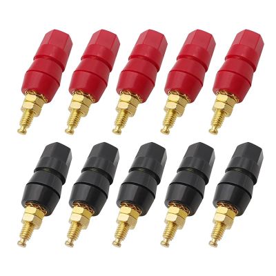 10Pcs Red Black Speaker Binding Post Banana Jack Connector Amplifier Terminals Binding Post Bananas Speaker Plug Adapter Socket