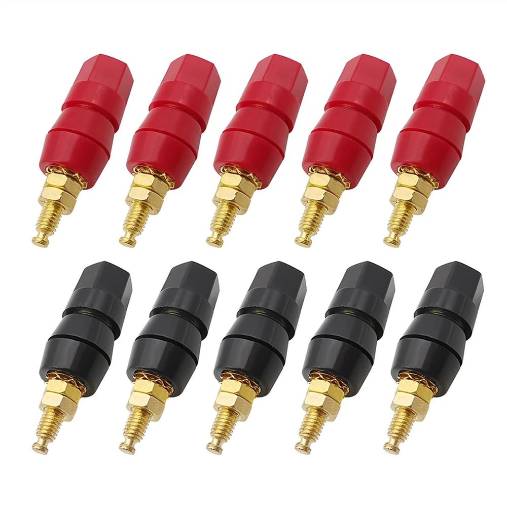 10Pcs Red Black Speaker Binding Post Banana Jack Connector Amplifier Terminals Binding Post Bananas Speaker Plug Adapter Socket