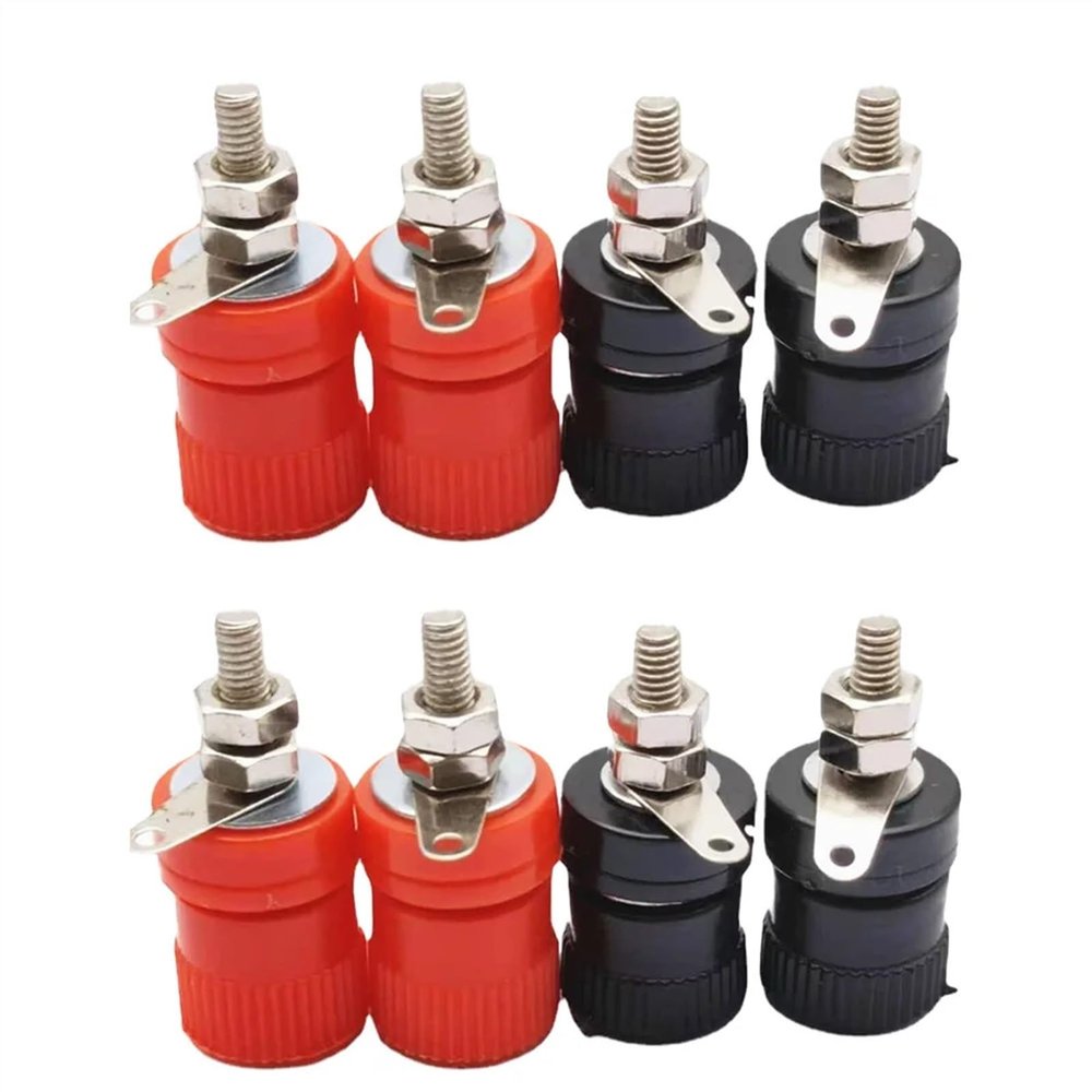 1/5/10Pcs JS-999B Binding Post Banana Crimp Termina Speaker 4mm Banana Plug Socket Connector Cold Pressure Solderless (Color : Black, Size : 10Pcs)