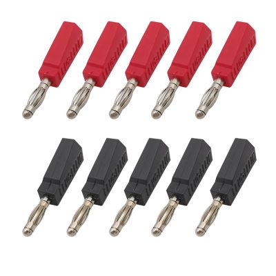 10Pcs Red and Black 4mm Solder Type Stackable Banana Plug Connector