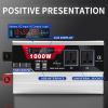 Power Inverter 1000W 1500W 2000W 3000W Pure Sine Wave Inverter 12v/24v DC to AC 110v/220v Converter with LCD Display USB Charge Port Outlets for Car RV Boat Road Travel Emergency Tools,24Vto110V-1000W view 3