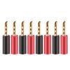 WUZDPRCJ 8pcs Red and Black 4mm Solderless Side Stackable Banana Plug 24k Gold Plated Speaker Cable Connector view 1