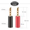 WUZDPRCJ 8pcs Red and Black 4mm Solderless Side Stackable Banana Plug 24k Gold Plated Speaker Cable Connector view 4
