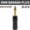 Pure Copper Gold-Plated 4mm Banana Plug Speaker Cable Connector 4mm Banana Head Solderless High Insulation Lantern Head Plug (Color : Black Gold-Plated 2, Size : 50 PCS) view 2