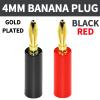 Pure Copper Gold-Plated 4mm Banana Plug Speaker Cable Connector 4mm Banana Head Solderless High Insulation Lantern Head Plug (Color : Black Gold-Plated 2, Size : 50 PCS) view 3