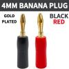 Pure Copper Gold-Plated 4mm Banana Plug Speaker Cable Connector 4mm Banana Head Solderless High Insulation Lantern Head Plug (Color : Black Gold-Plated 2, Size : 50 PCS) view 4