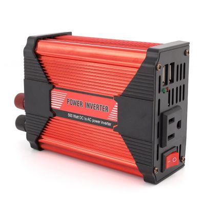 500W Car Inverter DC 12v to AC 110V/220v Car Power Inverter Household Power Converter with Dual USB Interfaces and an AC Socket with Multiple Protections (Color : 12V-220V)