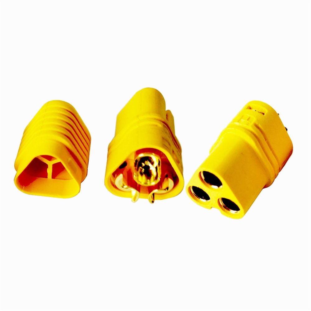 WUZDPRCJ 1Pair/1Pcs MT60 3.5mm Male Female Motor Connector 3 Pin Banana Bullet Plug Adapter (Color : 1Pcs MT60 Male)
