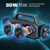 W-KING 80W Speakers Bluetooth Wireless, Portable Outdoor Speakers Loud with Bass Boost, Stereo Pairing, Reverse Charging, IPX6 Waterproof Bluetooth Speaker, Hands-Free Calling, USB/TF Card/AUX-in/NFC view 2