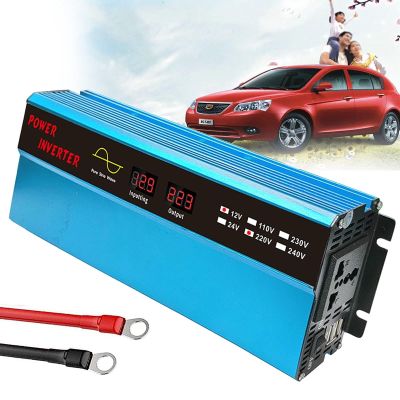 1000W Power Inverter DC 12V/24V to AC 110V 220V with Universal Socket LCD Display Voltage Converter with Cigarette Lighter in Car-Peak Power 2000 Watt,for Truck RV and Emergency,12Vto220V-1000W (Colo