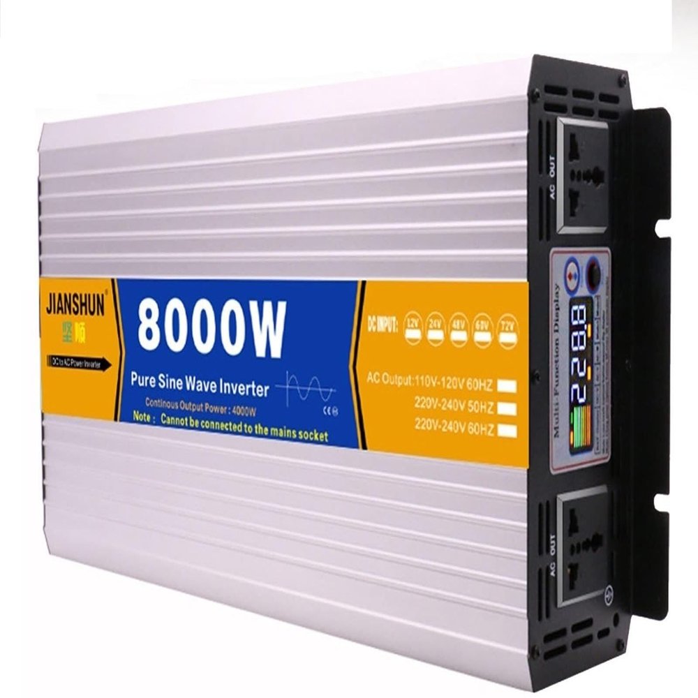 Pure Sine Wave Inverter Power Inverters 5000w 6000w 8000w Dc 12V/24V/48V/60V to Ac 110V/220V Car Inverter,with Ac Outlets-Smart Color Screen Display,for Home Rv Truck,8000W-12Vto110V (Color : 8000W,
