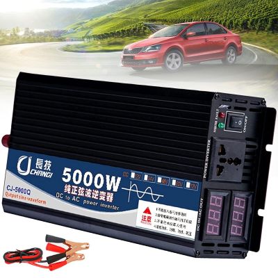 3000W 4000W 5000W Pure Sine Wave Power Inverter DC 12v 24v 48v 60v to AC 110v-220v Car Plug Inverter Adapter Power Converter with Double Digital Display and Outlets,3000W-12Vto110V (Color : 60Vto110