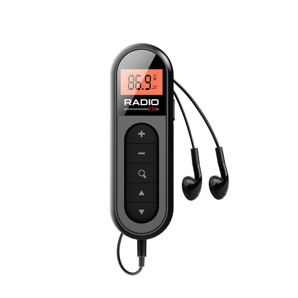 FM Portable Radio, Rechargeable Pocket Radio with Best Reception Digital Tuning, LCD Screen,Belt Clip, Stereo Sound Earphone Jack for Gym, Jogging, Walking, Camping