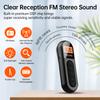 FM Portable Radio, Rechargeable Pocket Radio with Best Reception Digital Tuning, LCD Screen,Belt Clip, Stereo Sound Earphone Jack for Gym, Jogging, Walking, Camping view 2