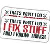 (2pcs) Mechanic Stickers Blue Collar Decals Thats What I Do I Fix Stuff Funny Vinyl Stickers, Weather-Resistant Sticker for Water Bottles, Laptop, Window, Car 2pcs Size 3" view 1