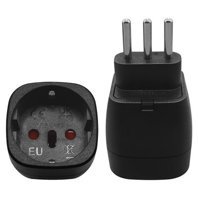 (2 Pack) Italy to EU European Standard Socket Power Adapter,Toptekits Italy 3Pin Male to Euro Female Socket Power Adaptor (Italy to EU Female)