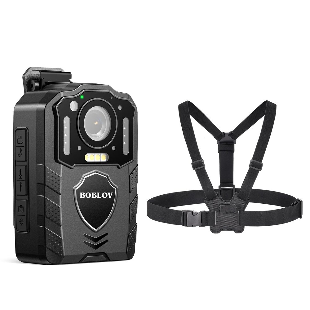 BOBLOV Bundle Deal, KJ25 Body Camera and Dual Shoulder Mount Vest