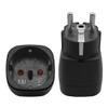 (2 Pack) Schuko to EU European Standard Socket Power Adapter,Toptekits Schuko CEE7/7 Male to Euro Female Socket Power Adaptor (Schuko to EU Female), black view 1