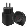 (2 Pack) Schuko to EU European Standard Socket Power Adapter,Toptekits Schuko CEE7/7 Male to Euro Female Socket Power Adaptor (Schuko to EU Female), black view 2