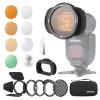 NEEWER Silicone Square Flash Head Adapter Ring with Magnetic Round Flash Head Accessory Color Gel Kit for Z880 Z760 NW760 NW700 NW620 NW635II TT560 Square Head Speedlite, CRM3 view 1