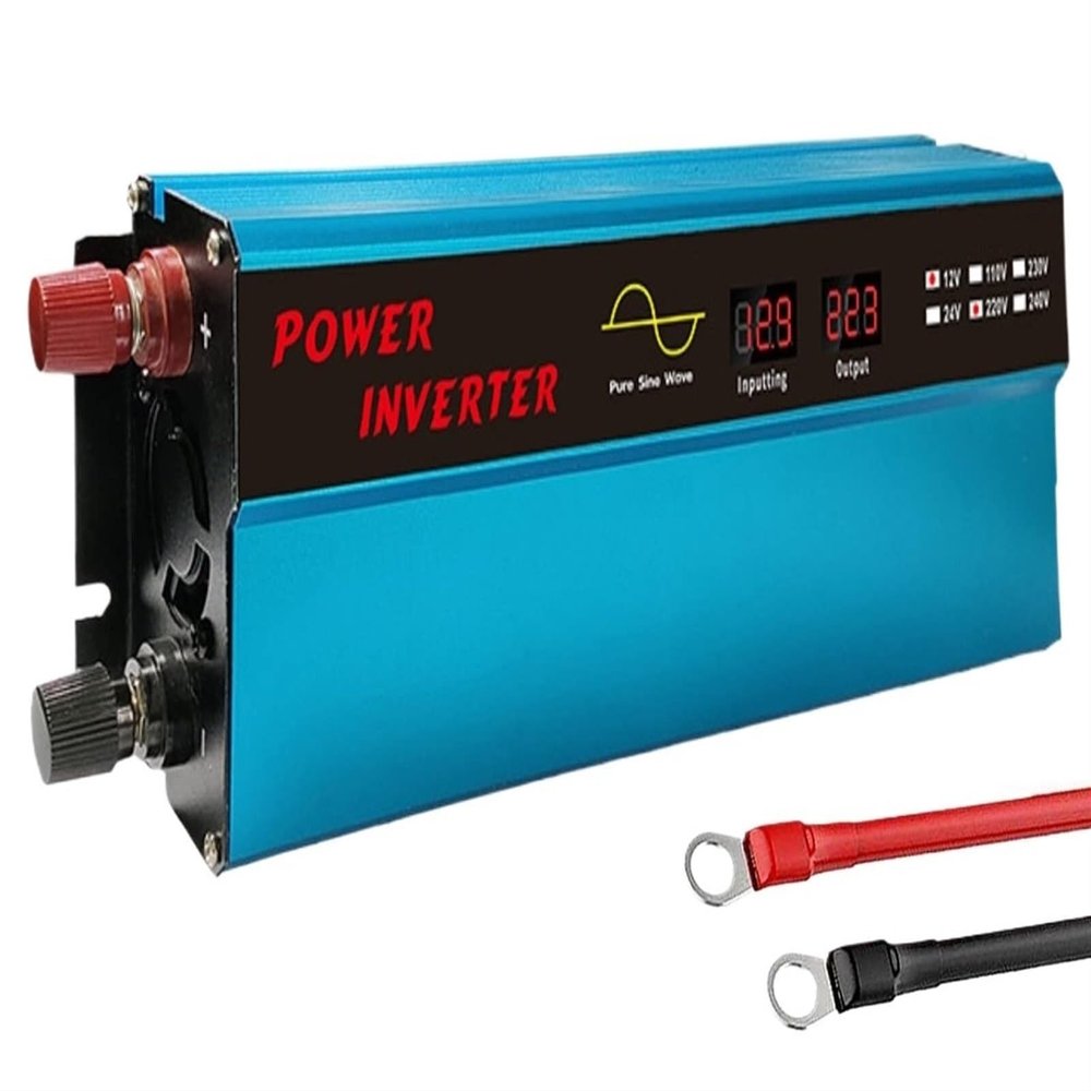 1000W Inverter DC 12V/24V to 110V/220V AC Car Converter Pure Sine Wave with AC Outlets & Dual USB & LCD Display & Cigarette Lighter in Car,Peak Power 2000W,for Motorhomes,Household,24Vto110V-1000W (C