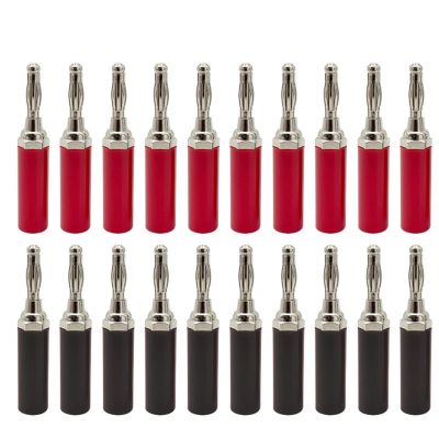 20Pcs 4mm Nickel/Chromium Plating Adapter Wire Cable Audio Speaker Banana Plug Connector (Color : 20 Black)