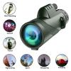 Meonddizio 80X100-Monocular-Telescope High Definition with Smartphone Holder & Tripod, High Power Monoculars for Adults with Zoom Focus, Compact Monocular for Wildlife Bird Watching Hunting, Green-e view 3