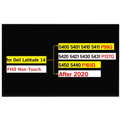 14.0" Replacement for Dell Latitude 14 5400 5401 5410 5411 P98G / 5420 5421 5430 5431 P137G (After 2020) / 5450 5440 P165G LCD Non-Touch Screen Display Panel (FHD 19201080 30 Pins 60HZ)