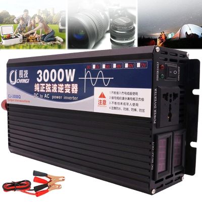 Inverter 110V/220V Inverter for Car,Pure Sine Wave Inverter 3000W 4000W 5000W Power Inverters,with AC Sockets and Double Digital Display for Camping Outdoor Power Supply,4000W-12Vto110V (Color : 48Vt