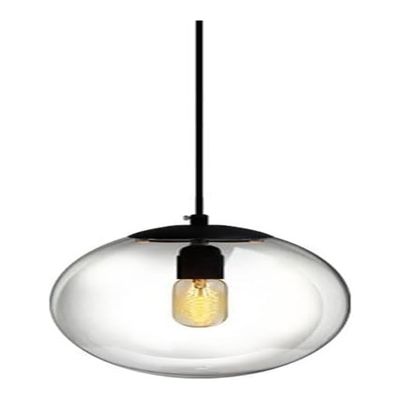 DXYC Black Clear Glass Pendant Lights - Modern Farmhouse Vintage Hanging Lamp - Industrial Chandelier for Dining Room Bedroom Restaurant Bar Foyer (Color : 7.9in/20cm), D1-XYCa