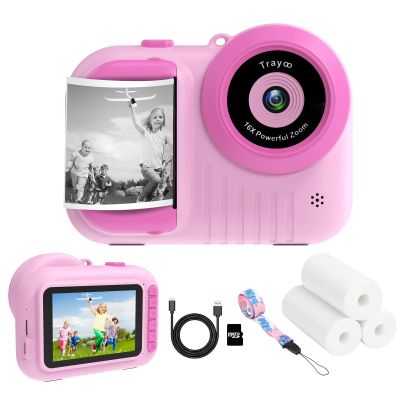 Kids Camera Instant Print, 3.5 Inch Screen Kids Digital Camera Instant, Christmas Birthday Gifts for Girls Age 3-12, Portable Toddler Camera Toy Gifts for 3 4 5 6 7 8 9 10 Year Old Girls Boys (Rose)