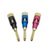 6Pcs 4mm Metal Pure Copper Gold-Plated Banana Connector for Audio Video Speaker Cable Solderless Side Stackable Banana Plug (Color : Purple 6Pcs) view 1