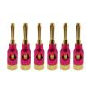 6Pcs 4mm Metal Pure Copper Gold-Plated Banana Connector for Audio Video Speaker Cable Solderless Side Stackable Banana Plug (Color : Purple 6Pcs) view 2