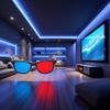 3Pcs Red and Blue 3D Glasses Universal TV Movie Dimensional Video Frame 3D Glasses DVD Game Glass 3D Style Glasses for 3D Movies Games, 3D Viewing Glasses, Televisions and Video view 2