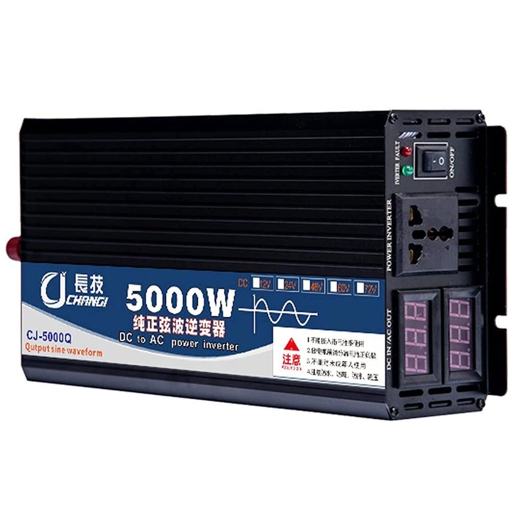 Pure Sine Wave Inverter 3000w 4000w 5000w Power Inverter for Car Converter Dc 12v 24v 48v 60v to Ac 110v 220v Split Charge Relay Kit with Dual Display and Ac Outlets,3000W-48Vto110V (Color : 48Vto220