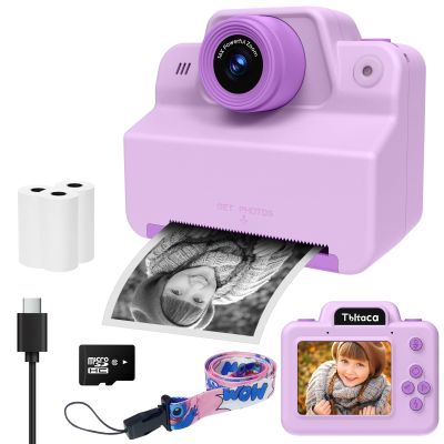 Instant Print Camera for Kids, Toddler Kids Camera Instant Print for 3 4 5 6 7 8 9 10 Years Old Girl Christmas Birthday Gifts, Portable Kid Children Digital Travel Camera Toys for Girls Age 3-12