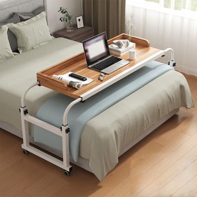 Adjustable Standing Laptop Queen Size Mobile Overbed Desk, Overbed Table Overbed Table With Brakeable Wheels, Computer Desk Standing Workstation Food Tray Desk, Over Wheelchair Table, ( Color : Yellow