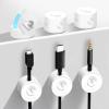6 Pack Magnetic Cable Clip Clips, Under Desk Cable Management,Hgliagtsmat Adhesive Cord Clip Storage Box for Home Desk Phone Car Wall Desktop Nightstand, Wall Cable Management (White) view 1